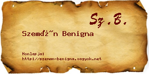 Szemán Benigna névjegykártya